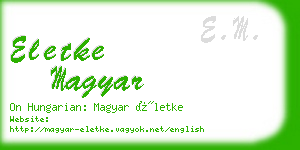 eletke magyar business card